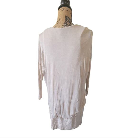 Medium Anthropologie Amadi Layered Draoed Cream Knit Dress - Picture 2 of 7